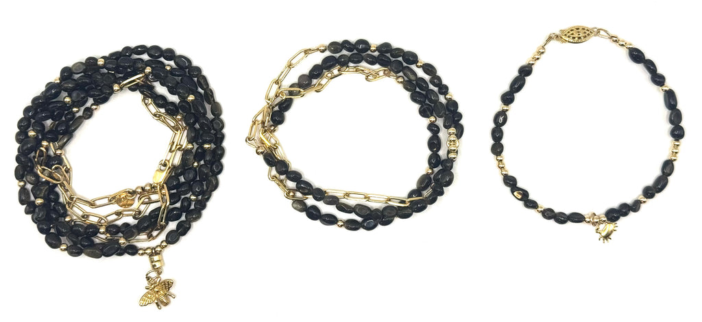 L'Indomptable - Collier mi-long & Bracelet 3 tours