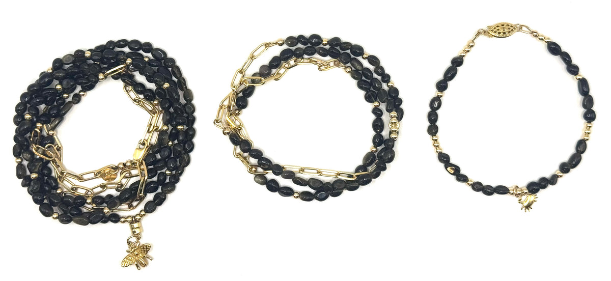 L'Indomptable - Collier mi-long & Bracelet 3 tours